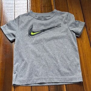 Nike Heather Gray Tee with Neon Swoosh